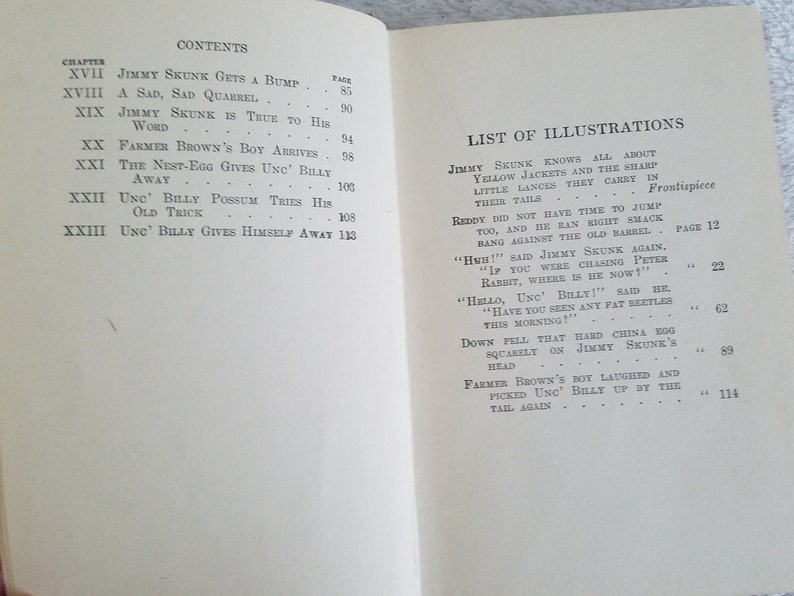 The Adventures of Jimmy Skunk by Thorton Burgess With Dust - Etsy