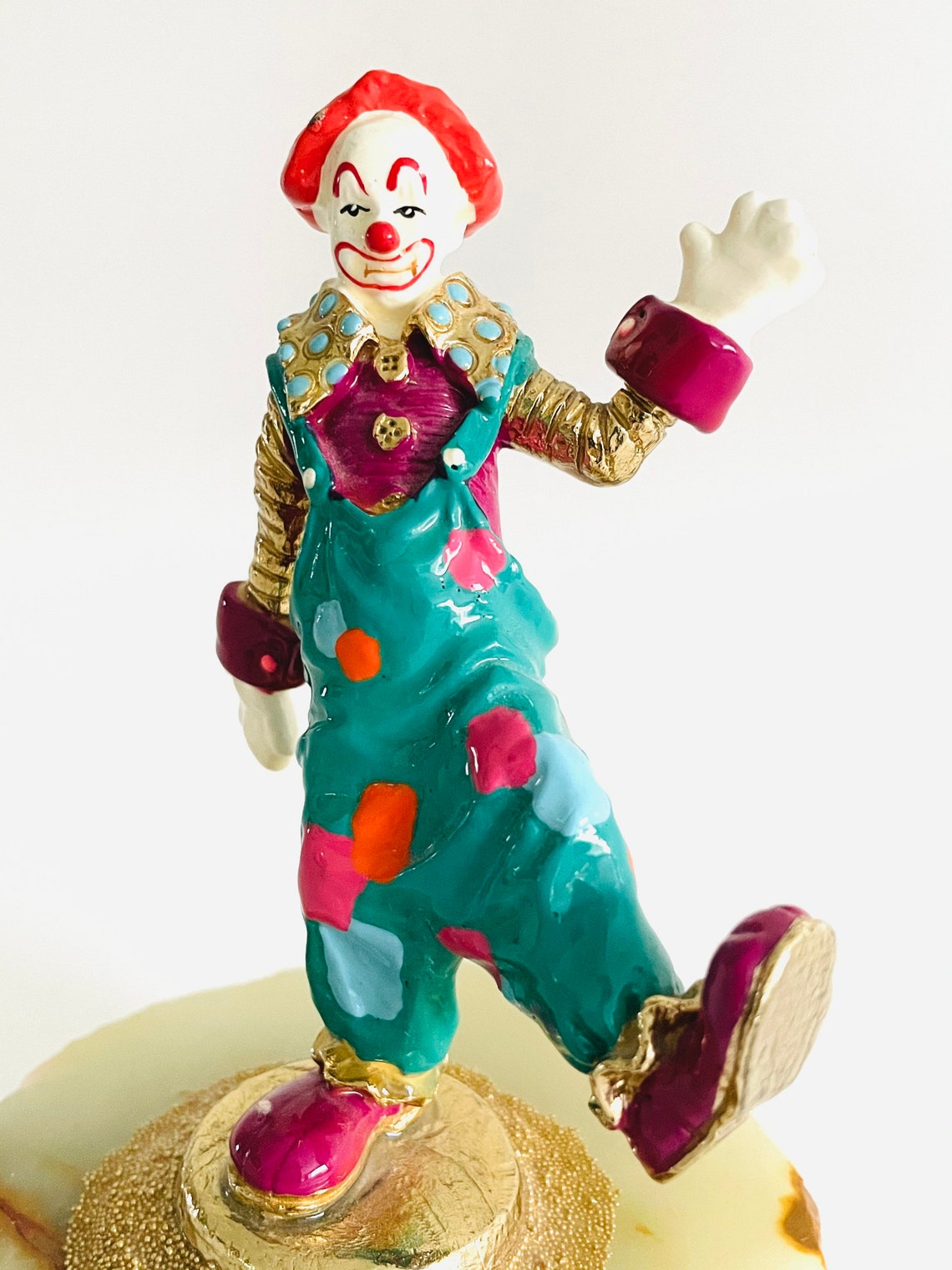 Ron Lee Clown Sculpture CNMS 2000 Green Overalls Balancing on Etsy