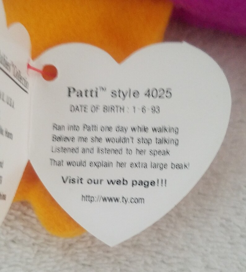 1993 Patty Platypus Beanie Baby Original First 9 Beanie Etsy