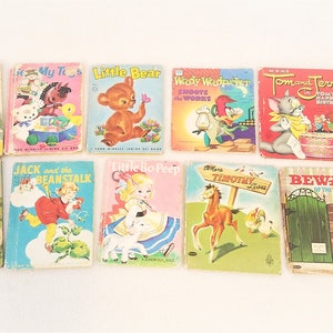 10 Vintage Children&#39;s books from the 1950&#39;s and 1960&#39;s.  Book set.  Sold together or individually.  Mother Goose, Jack & the Beanstalk, etc
