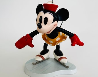 Minnie Mouse Skridskoåkning Keramik Disney Samlarobjekt, Unik Disney-Gåva till Fans