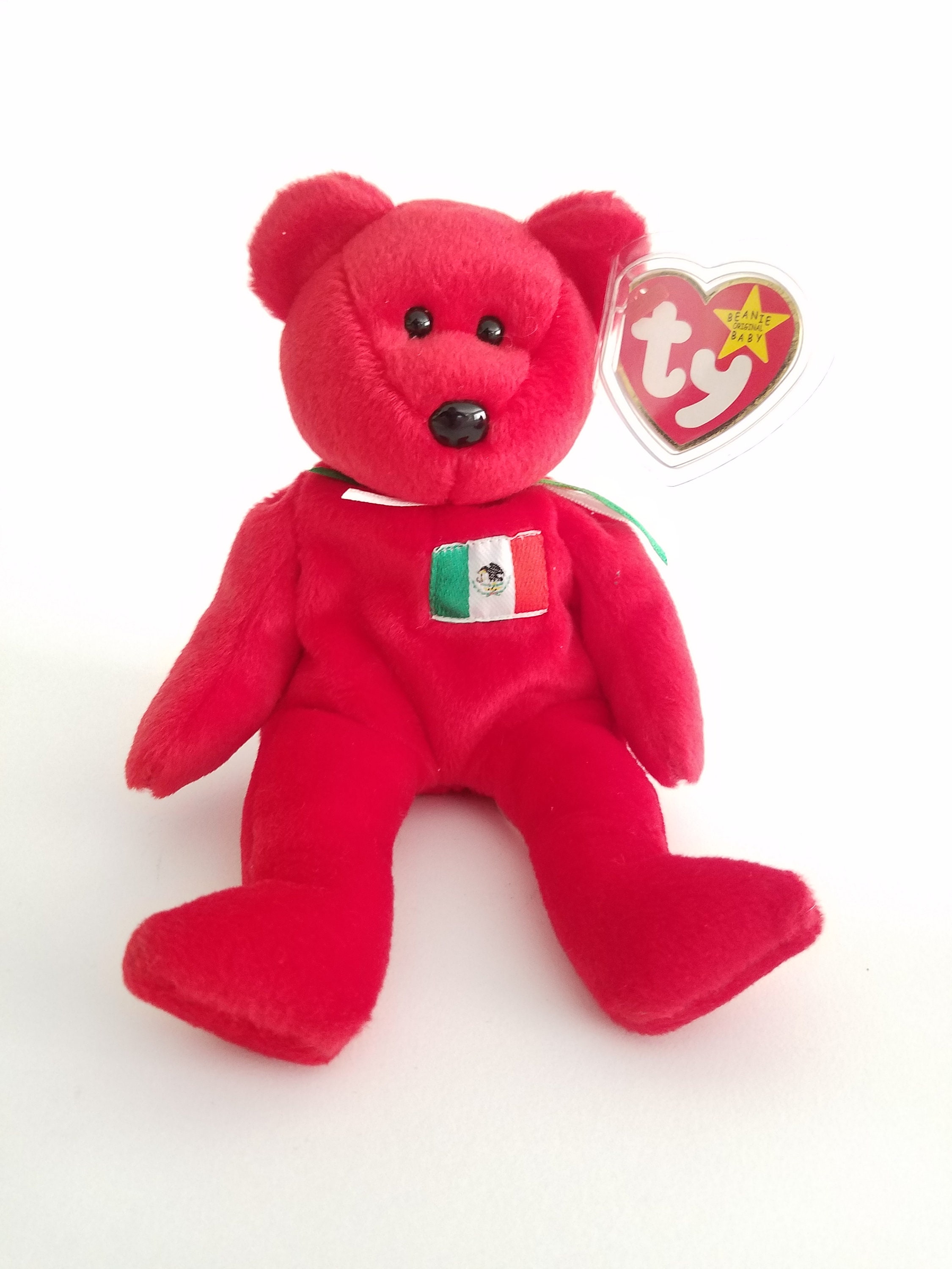 Exclusive Flag 1999 RARE!!! Details about   TY Beanie Baby Osito The Mexican Flag Teddy Bear 