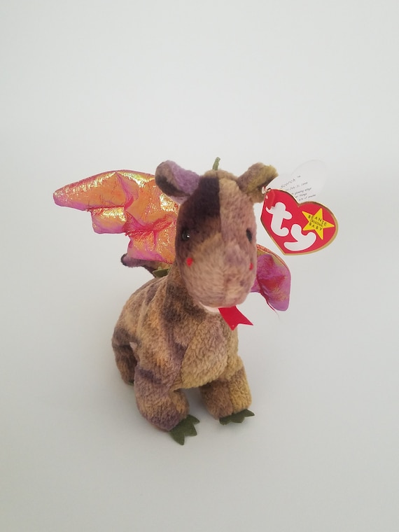 1998 Originele Gepensioneerde Scorch Beanie Baby Dragon PE