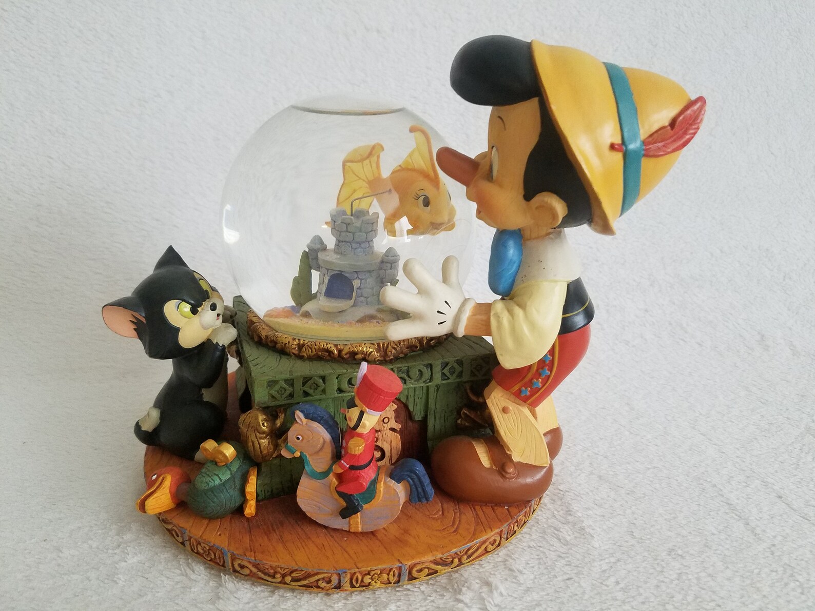 Pinocchio Snow Globe, Unique Music Box That Plays toyland by Victor