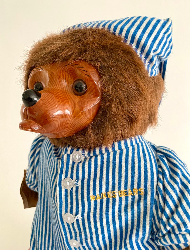 1985 Original Robert Raikes Bear Blue Striped Pajamas Etsy