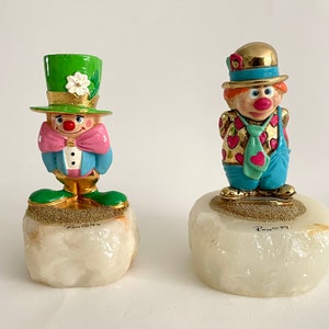 Ron Lee &quot;Bashful&quot; and &quot;Pudge&quot; Clown Sculptures.  Sold as a set or individually, 1993, 1984, Clown Art, Signed by the artist, limited edition