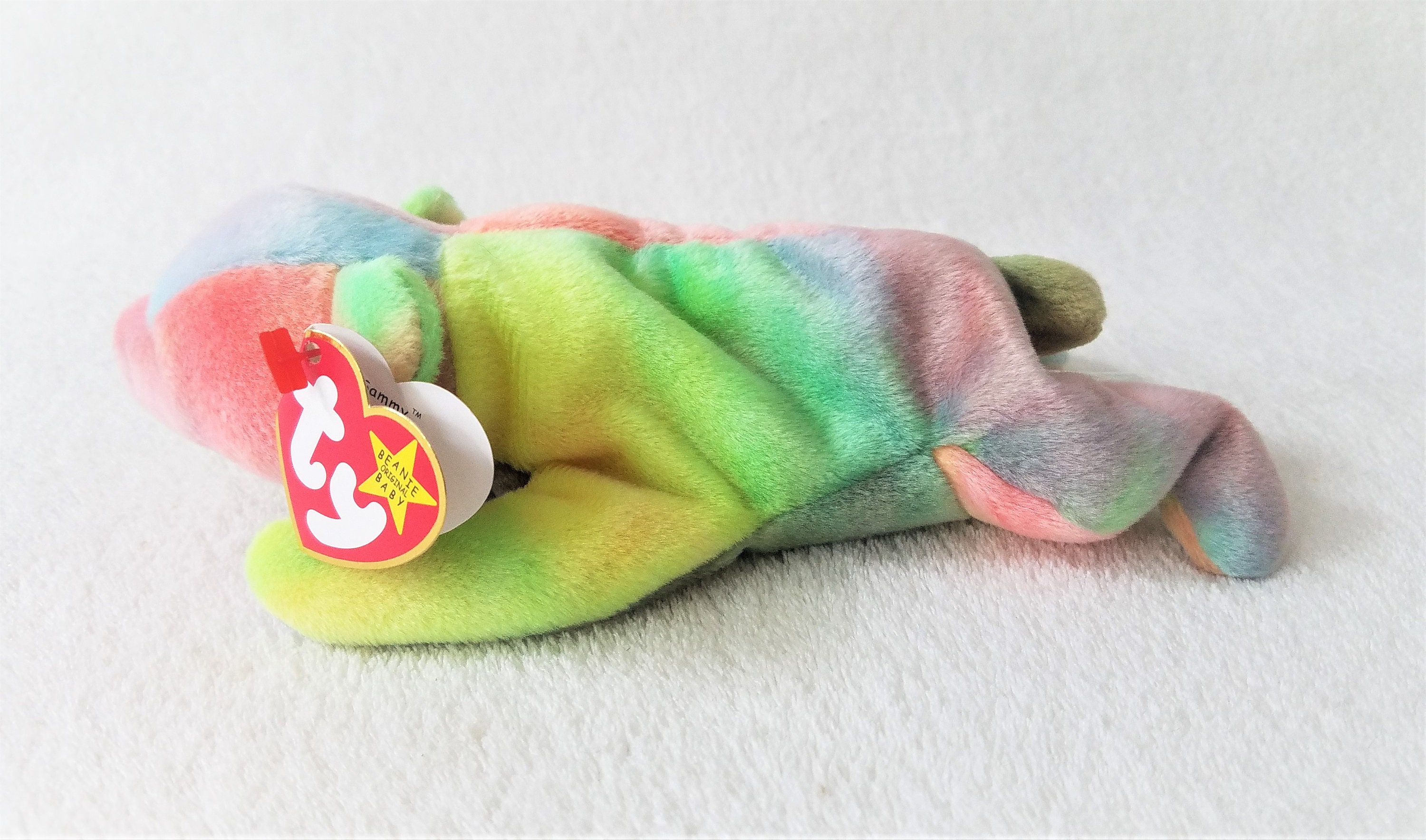 Details about   TY Beanie Baby Sammy the tye-dyed Bear *MWMT* 