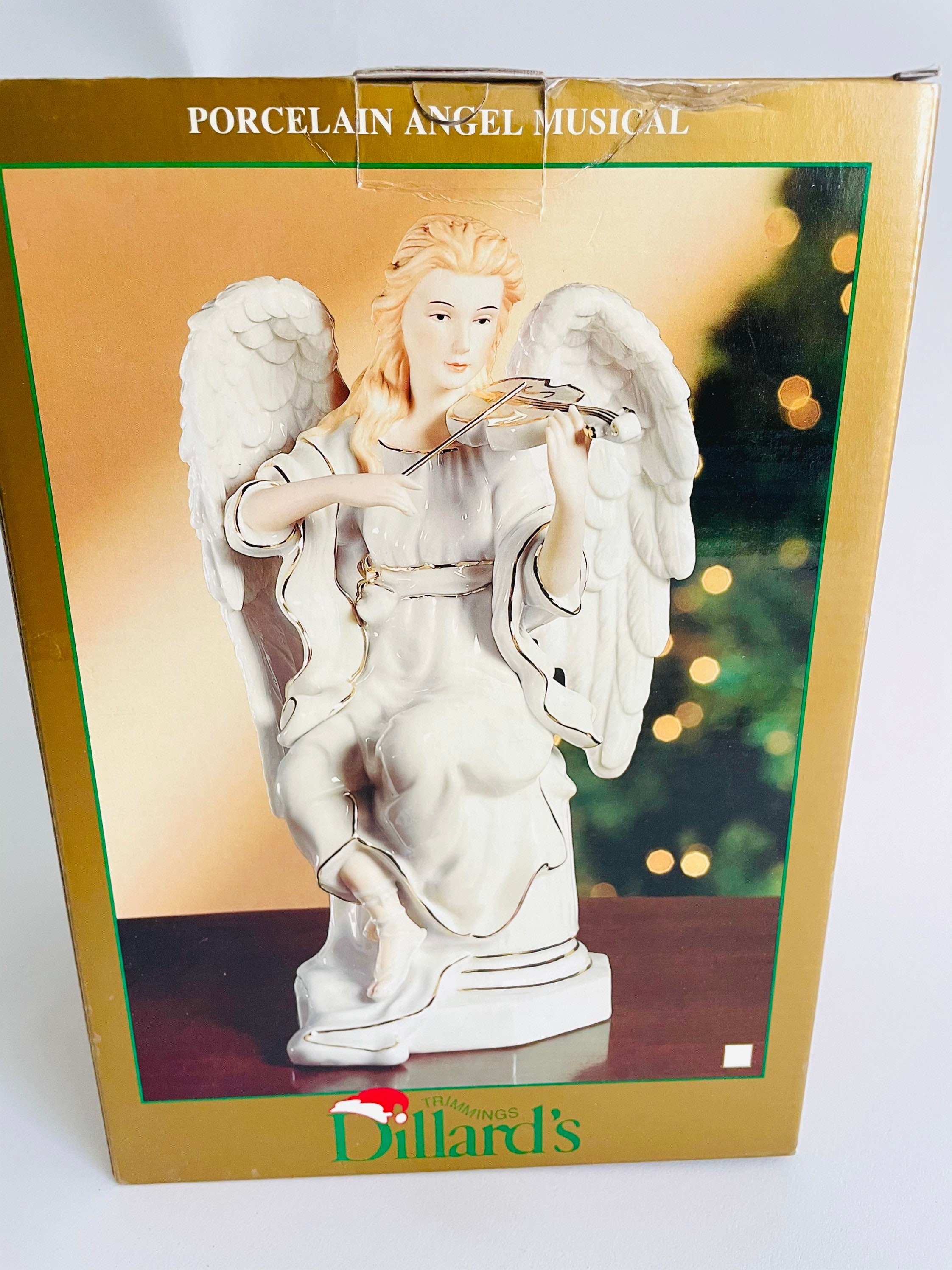 Musical Porcelain Angel, Music Box, Christmas Decoration, Dillards