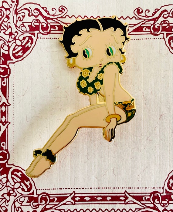 4 vintage Betty Boop pins, lapel pins, Hawaiian, … - image 8