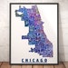 Chicago neighborhood map print Chicago map art Chicago art | Etsy