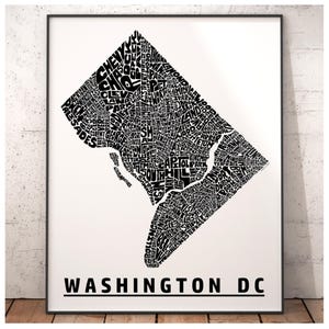 Washington DC Neighborhood Map Print, Signed Print of My Original Hand ...