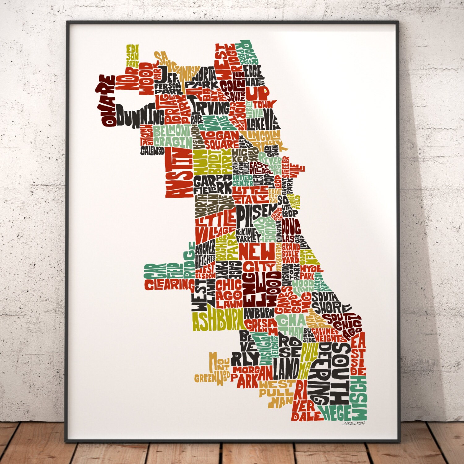 Neighborhood Map Of Chicago Chicago Neighborhood Map Print Signed Print Of My Original | Etsy Canada