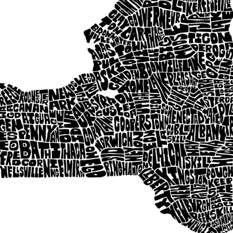 Lámina artística del mapa de Nueva York, decoración de Nueva York, regalo de Nueva York, lámina firmada de mi dibujo original de Nueva York, lámina de Nueva York imagen 9