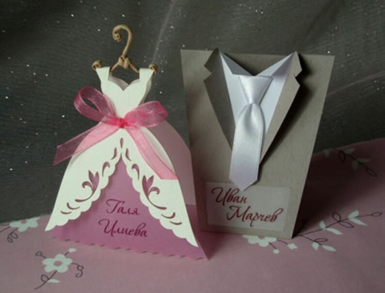 Wedding Table Cards Bridal Place Cards Wedding Gown Table Etsy