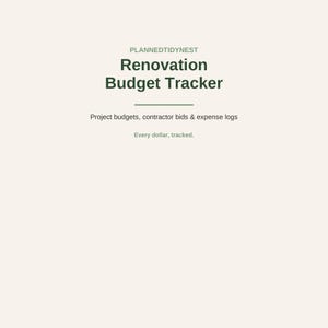Renovation Budget Tracker Printable | Home Remodel Planner | Contractor Bid Comparison | Expense Log Organizer | US Letter PDF