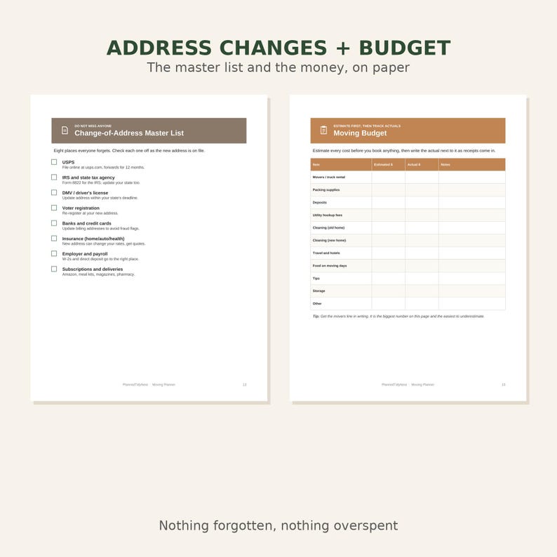 Ultimate Moving Planner | Fillable & Printable | 8-Week Moving Checklist Binder with Box Inventory and Address Change Logs | Letter + A4 immagine 7