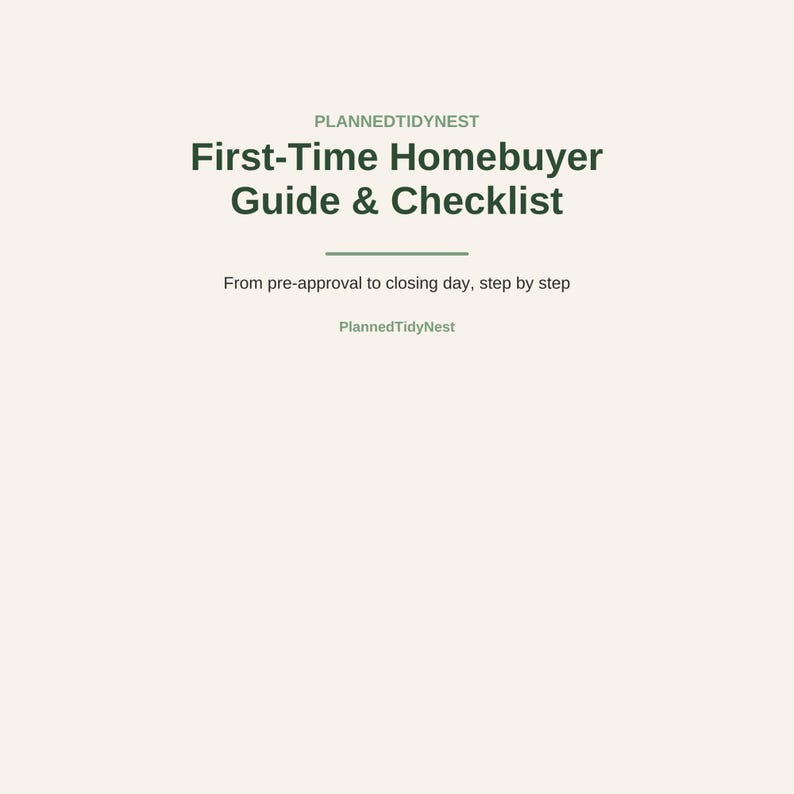 First Time Homebuyer Guide Printable | Home Buying Checklist Planner | House Hunting & Closing Organizer | US Letter PDF image 1