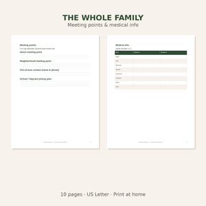 Family Emergency Binder Printable | Emergency Preparedness Plan | Go Bag Checklist | Emergency Contacts Organizer | US Letter PDF image 3