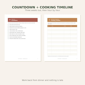 Thanksgiving Hosting Planner | Fillable & Printable Menu, Guest List, Grocery List, Cooking Timeline, Turkey Chart | Letter + A4 image 7