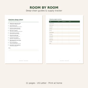 Printbaar schoonmaakschema | Wekelijkse en maandelijkse schoonmaakchecklist | Planner voor grondige schoonmaak | Huishoudelijke takenplanner | PDF (US Letter-formaat) afbeelding 3