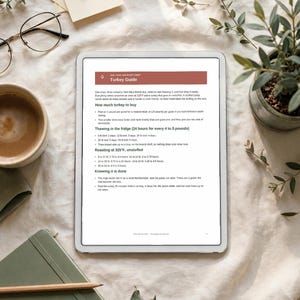 Thanksgiving Hosting Planner | Fillable & Printable Menu, Guest List, Grocery List, Cooking Timeline, Turkey Chart | Letter + A4 image 5