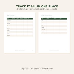 Home Maintenance Planner Printable | 12 Month House Checklist | New Homeowner Gift | Seasonal Home Care Organizer Binder | US Letter PDF image 3
