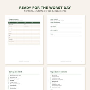 Family Emergency Binder Printable | Emergency Preparedness Plan | Go Bag Checklist | Emergency Contacts Organizer | US Letter PDF image 2