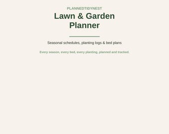 Planificateur de jardin et pelouse à imprimer | Carnet de plantation | Planificateur de parterres | Calendrier d'arrosage | Suivi des récoltes | Format US Letter (PDF)