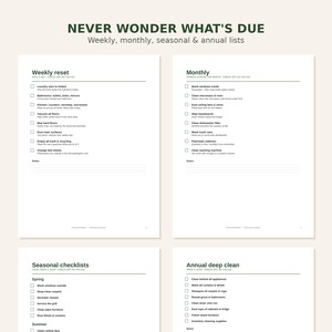 Printbaar schoonmaakschema | Wekelijkse en maandelijkse schoonmaakchecklist | Planner voor grondige schoonmaak | Huishoudelijke takenplanner | PDF (US Letter-formaat) afbeelding 2