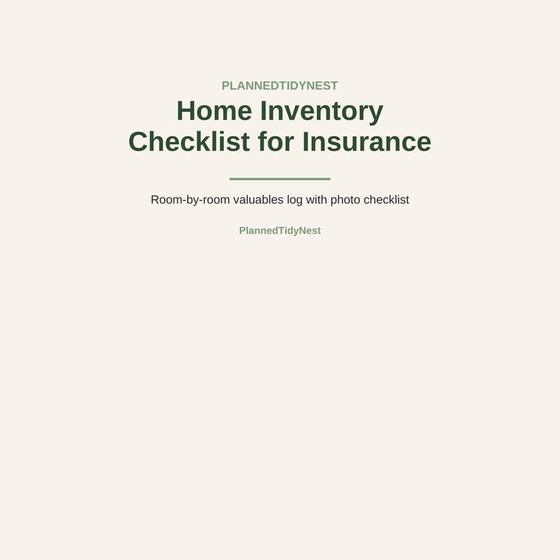 Home Inventory Checklist Printable | Room by Room Valuables Log for Insurance | Household Property Organizer | US Letter PDF image 1