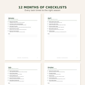 Home Maintenance Planner Printable | 12 Month House Checklist | New Homeowner Gift | Seasonal Home Care Organizer Binder | US Letter PDF image 2
