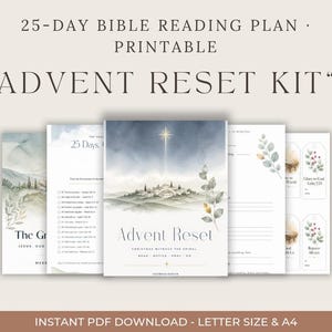 Advent Reset Kit | 25-Day Bible Reading Plan + Daily Devotional Pages | Printable Christian Advent Kit