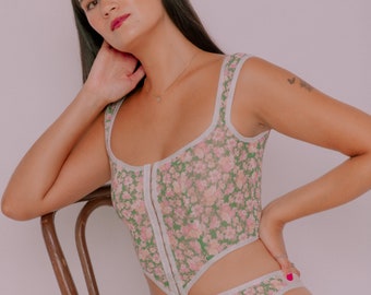 Corset Top, Odessa Corset Top + Panty by Madalynne Black Corset, Corset Top, Lace Corset, Mint Green Panty, Corset Plus Size, Corset Women