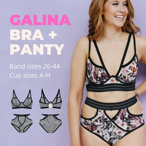 BRA PATTERN - Galina Bra and Panty, Bra Pattern, Bra Sewing Pattern, Plus Size Bra Sewing Pattern, Monowire Sewing Pattern, Lingerie Pattern