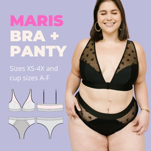 Maris ブラレットの縫製パターン、プラスサイズブラのパターン（XS-4XL）