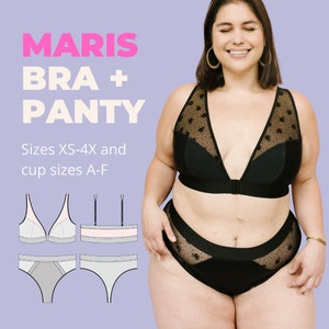 BRA PATTERN Maris Bralette Pattern, Bra Pattern, Bralette Pattern, Plus Size Bralette Sewing Pattern