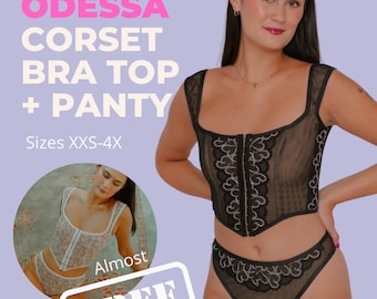 Corset Sewing Pattern, Odessa Corset Bra Top Pattern, Corset Pattern, Corset Top Pattern, Corset Top for Women, Bra Sewing Patten