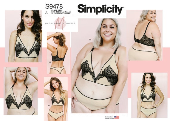 Madalynne X Simplicity 9478 Sewing Pattern, Bra Pattern, Bra