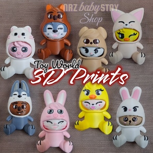 Skzoo 3D フィギュア、OT8、Skzoo コレクタブル、Stray Kids