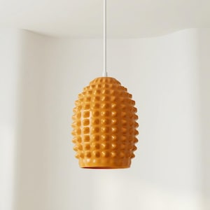 Suspension paramétrique imprimée en 3D PINUS, lustre pomme de pin ambrée (salon, salle à manger)