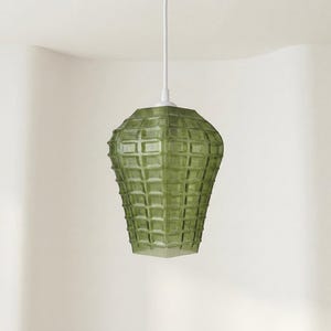 Suspension paramétrique imprimée en 3D VERDA, lampe sculpturale botanique organique (biopolymère PETG)