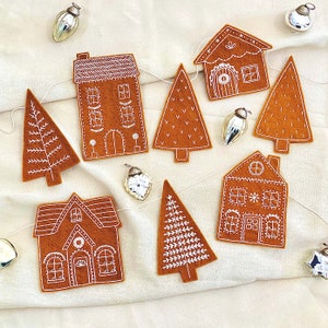 Gingerbread Village Felt Decoration Pattern PDF Download image 2