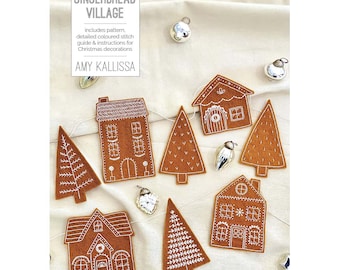 Gingerbread Village Felt Decoration Pattern - PDF Download