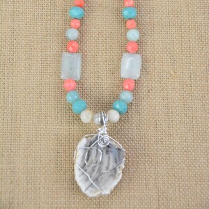 Petrified Wood Vegan Suede Necklace
