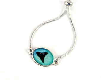Lemon Shark Tooth Stainless Slider Bracelet