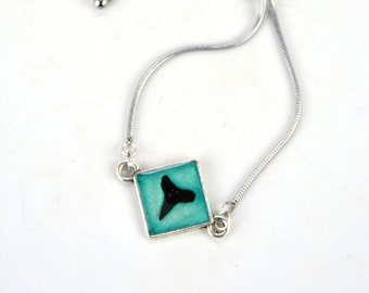 Lemon Shark Tooth Stainless Slider Bracelet