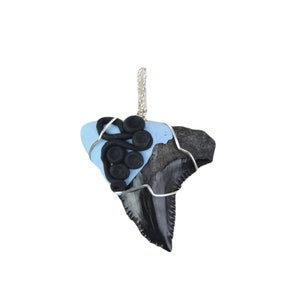 Snaggle Shark Tooth with Clay Pendant Necklace
