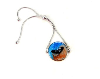 Tiger Shark Tooth & Beach Sand Stainless Slider Bracelet