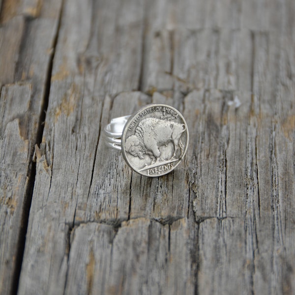 Buffalo/Indian Head Nickel Adjustable Ring