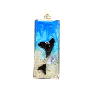 Shark Teeth, Coquina & Beach Sand Pendant Necklace